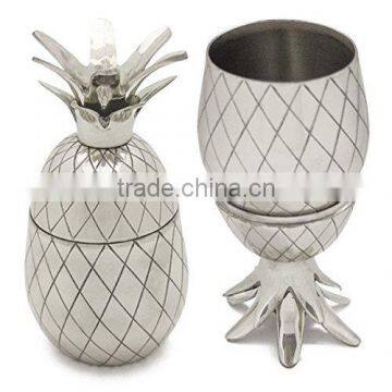 Pineapple Cocktail Shaker - Pineapple Tumbler in Silver - 16 Ounc
