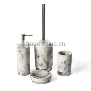 Chinese Ink Painting Black and White Marble Look Plain Concrete Toilet Washing Accessories photo-2