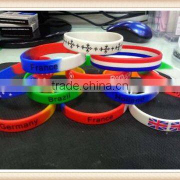 Lot Colorful Football Team Fans Sport Silicone Rubber Wristband Bracelet Strap