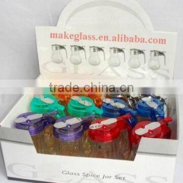 colored glass cruet/glass spice bottle/glass kitchenware tools