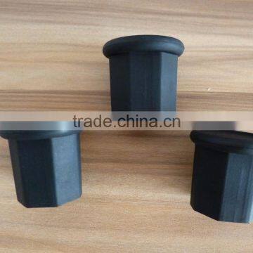 Octagonal Black Rubber Lacrosse Butt Ends Cap With Embossed Logo photo-2