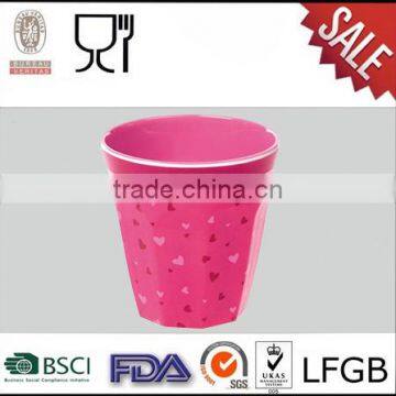 Two tone custom printing melamine drinking cup drinking ware with handle