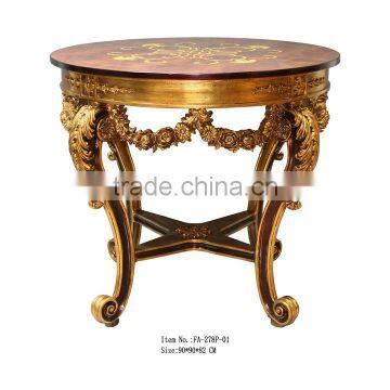 Living Room Traditional Round Shape Glass Top Center Table Design