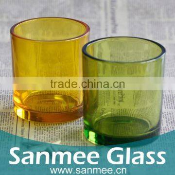 2PCS American Style Color Spray Thick Wall Glass Candle Holder photo-2