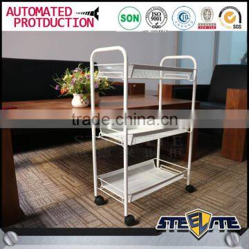 Durable Metal Foldable Kitchen Food Serving Trolley With Wheels photo-4