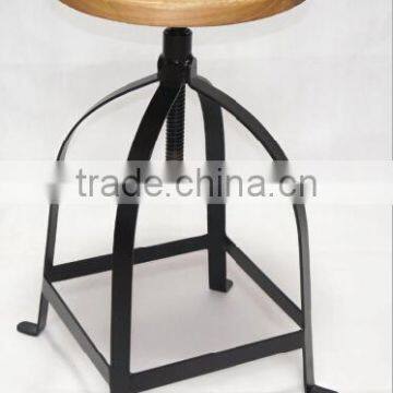 wood round tuner stool, wood antique toledo stool