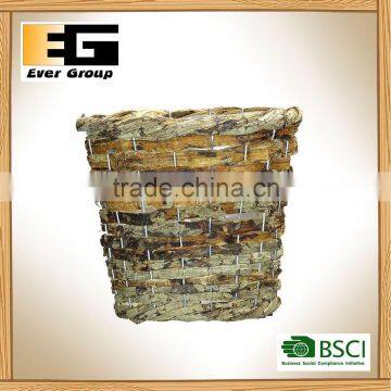 Eco-Friendly Rattan Round Shape Garden Planter Flower Pots photo-3
