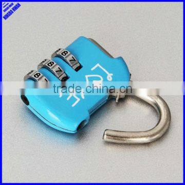 Colored 3 digit zinc alloy travel decoration small padlock