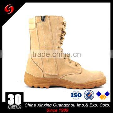 Khaki Suede Cow Leather Army Tactical Military Desert Boots With Zipper for Hunting /Hiking/ Camping photo-3