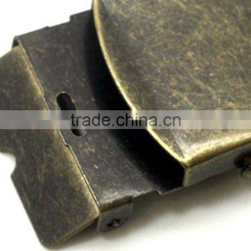 Antique Brass 1-1/2" Stamping Steel, Hot Sale Garment Cloth Metal Stamping Steel Military Belt Buckle With Tip photo-4