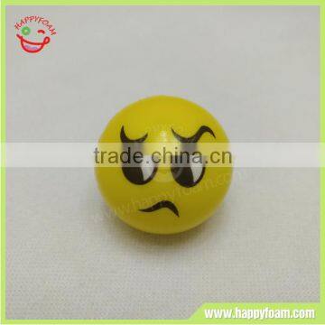 Hot selling Facial emoji annoy PU foam stress squeeze ball toy