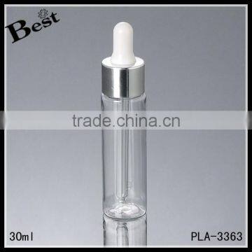 Hot Products Clear 30ml Pet Bottle With Silver Aluminum Dropper Cosmetic Packaging Plastic Pet Bottle for Essential Oil Perfume photo-3