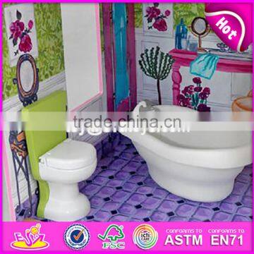 New Design 16 Pieces of Furniture Elegant Dollhouse Suite Wooden 18 Inch Doll House for Children W06A232 photo-5