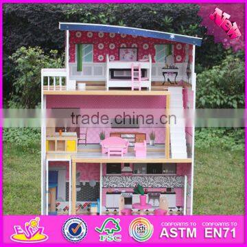 2016 New Design Children Home Play Toy Model Wooden Doll House Kits W06A214 photo-6