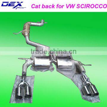 China stainless steel 304 catback for Scirocco performance muffler exhaust auto parts