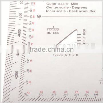 Kearing Durable Plastic Square Military Scale Protractor 1: 25000 & 1: 50000 # KMP-4 photo-5