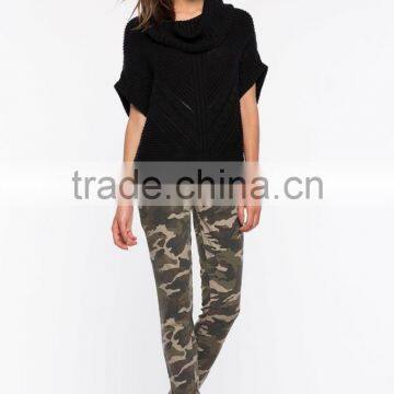 Best Selling Black Cable Cowl Neck Women Sweater Wholesale photo-4