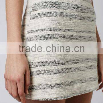 Latest Design Fashion Petite Stripe Boucle Skirt Woolen Mini Skirts Custom Made Fashion Skirt photo-2