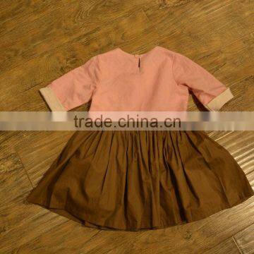 Pink&gray Girls Boutique Smocked Baby Dresses photo-5