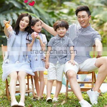 2017 latest family matching clothing stripe t shirt family set clothes