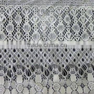 R&H Best Quality heavy african lace fabric elastic tulle fabric 100% Cotton nigeria cord lace