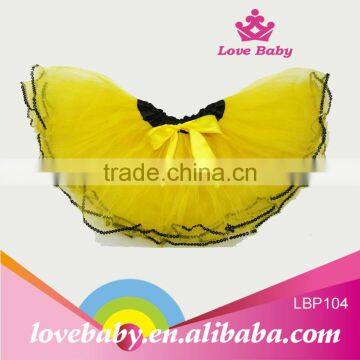 Customized children fancy yellow wholesale tulle skirt