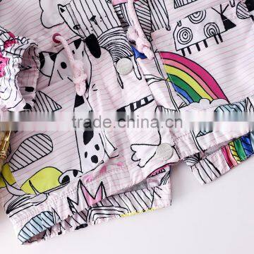 S60596B Baby Girls Rainbow Wind Hooded Jacket photo-5