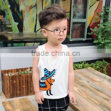 S17140A In Stock Boys Summer Cotton Knitting Pattern Printed Baby Vest photo-2
