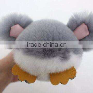 Myfur Popular Penguin Pattern Real Rabbit Fur Made Bag Accessory Pendant photo-4