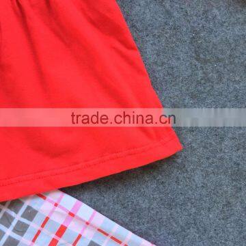 2016 Valentine's Day Full Stock 3 Pieces Scarf Red Top Kids OUTFITS Pant Set Hot Sell Boutique Clothes Kids Sets photo-3
