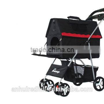R1924H New Design Collapsible Portabel Dogs & Cats Stroller/ 4-Wheels Luxury Travelling Pet Stroller Trolley photo-3