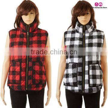 AFFORDABLE LOW MOQ buffalo plaid women vest