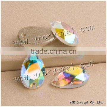 Flat Back Crystal Glass Beads AB Color With Holes or Not photo-2