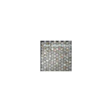 River shell mosaic chip in hexagon shape