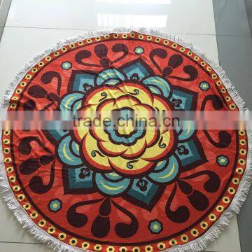 Wholesale cotton and microfiber Printed Beach Towel round With Tassel custom round beach towel