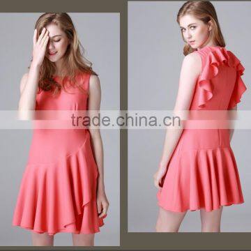 Wholesale bandage dress sleeveless ruffle reglan dresses women summer