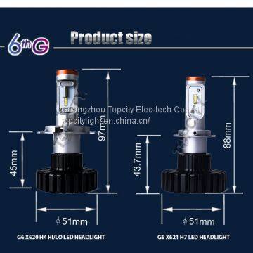 High-Class Super Bright H7 H4 Car LED Fanless Headlight Repalcement Bulb Kit photo-4