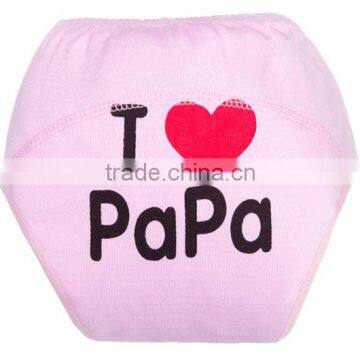 pink color love father design 100 cotton reusable baby cloth diaper