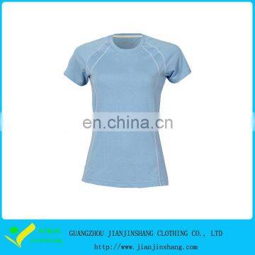 Raglan Sleeve Custom Light Color Polyester Woman's Training T Shirt