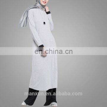 New Design Adults Age Group Casual Women Islamic Clothing Muslim Autumn Suit Long Sleeve Side Slit Sportive Tunic Tops photo-2