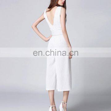 Topshop Design V Neck Stripe Pattern Jumpsuits for Women 2015 photo-3