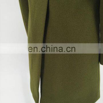 Wide Lapels High Back Slit Women Wool Coat photo-6