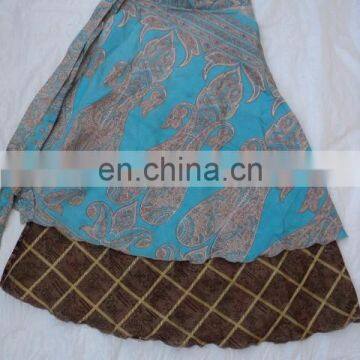 Saree Printed WRAPE ROUND MIX SILK PRINTED LONG SKIRTS photo-3