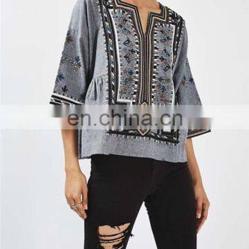 New Fashionable Patch Work Blouse Designs All Hot Sexy Women Blouse and Shirt for Ladies African Style photo-4
