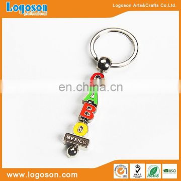 Alibaba best selling keychain letter Mexico dice keyring