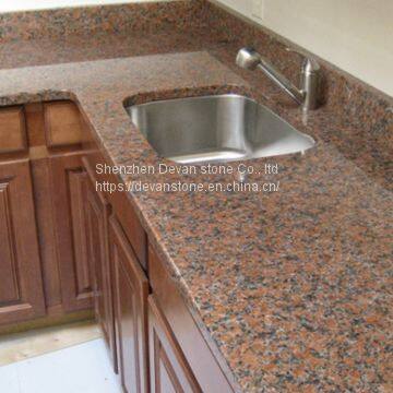 G562 Granite Red Floor Tile Kitchen Countertops & Steps photo-4