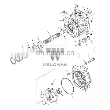 China Hydraulic Pump 708-1W-00741 Small Hydraulic Motor Pump WA380-6 WA430-6 Mini Excavator Hydraulic Pump