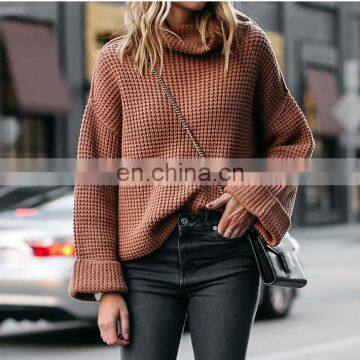 Wool handmade winter chunky knitted women's sweater