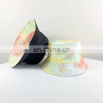 Hot Sale Double-sided Wear Tie Dye Cotton Bucket Cap Blank Jean Fisherman Hat photo-2