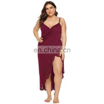 LAITE D2119 Women Hollowing Out Casual Dresses Women Plus Size Dress Ladies Beach Smock photo-5